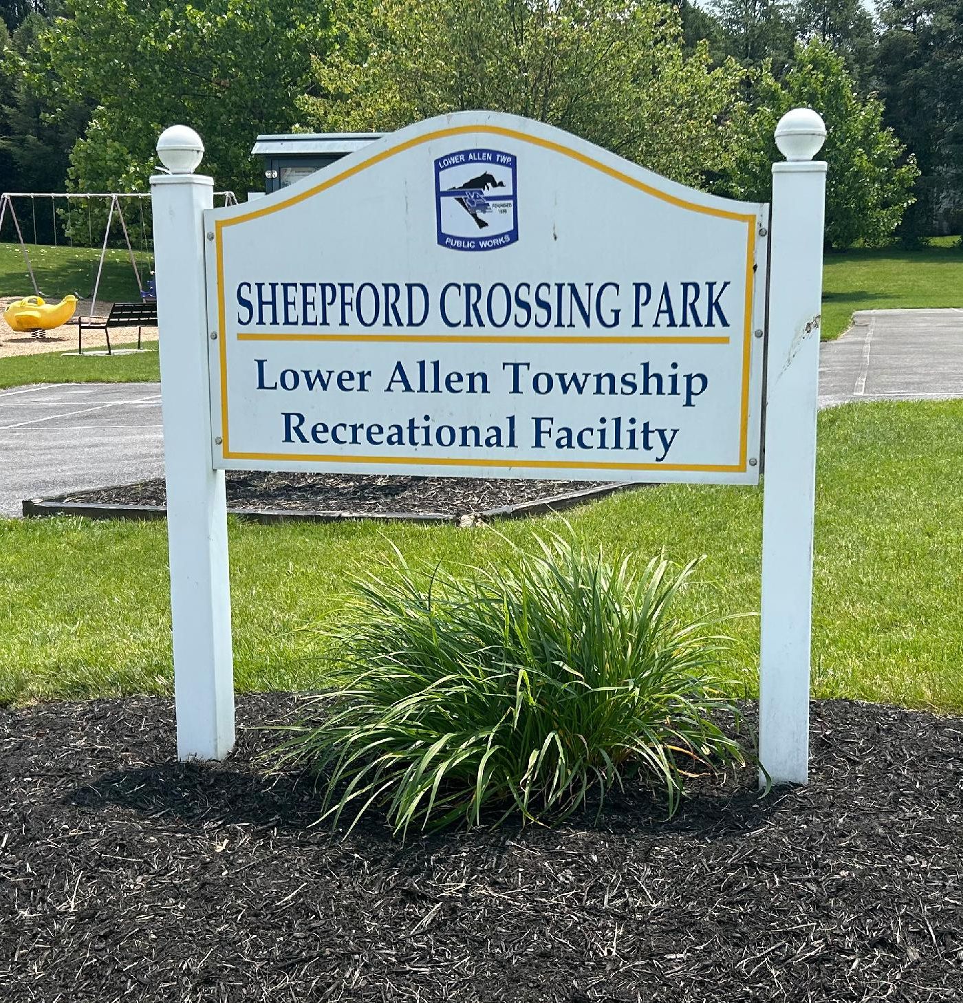 Sheepford crossing park sign